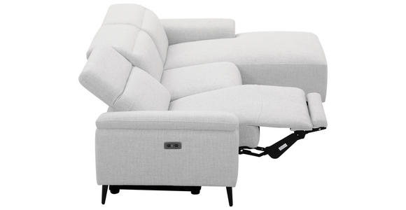 ECKSOFA  in Leinenoptik Hellgrau, Grauweiß  270/171 cm  - Schwarzchrom/Hellgrau, Design, Holz/Kunststoff (270/171cm) - Xora