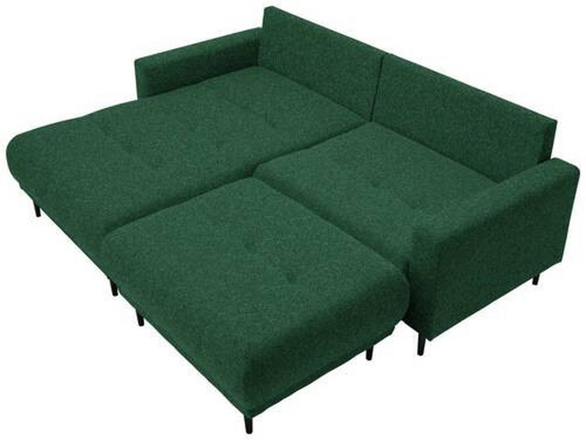 Freisteller von Stylife ECKSOFA Waldgrün Flachgewebe.