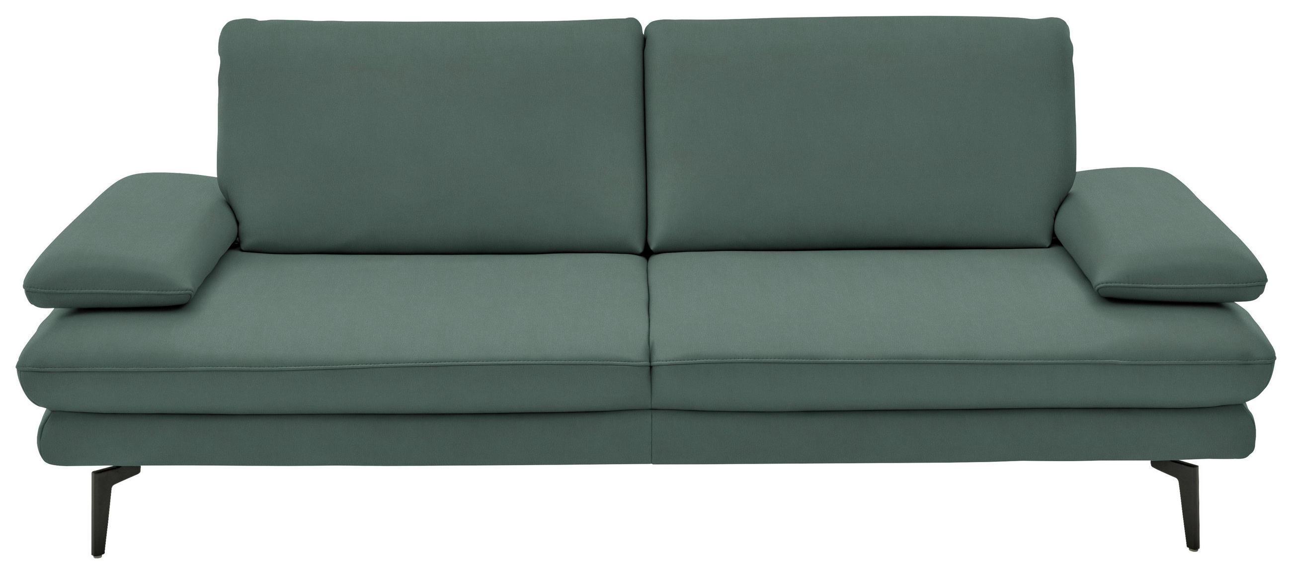 3-SITZER-SOFA in Echtleder Opal  - Opal/Schwarz, Design, Leder/Metall (222/86/104cm) - Dieter Knoll