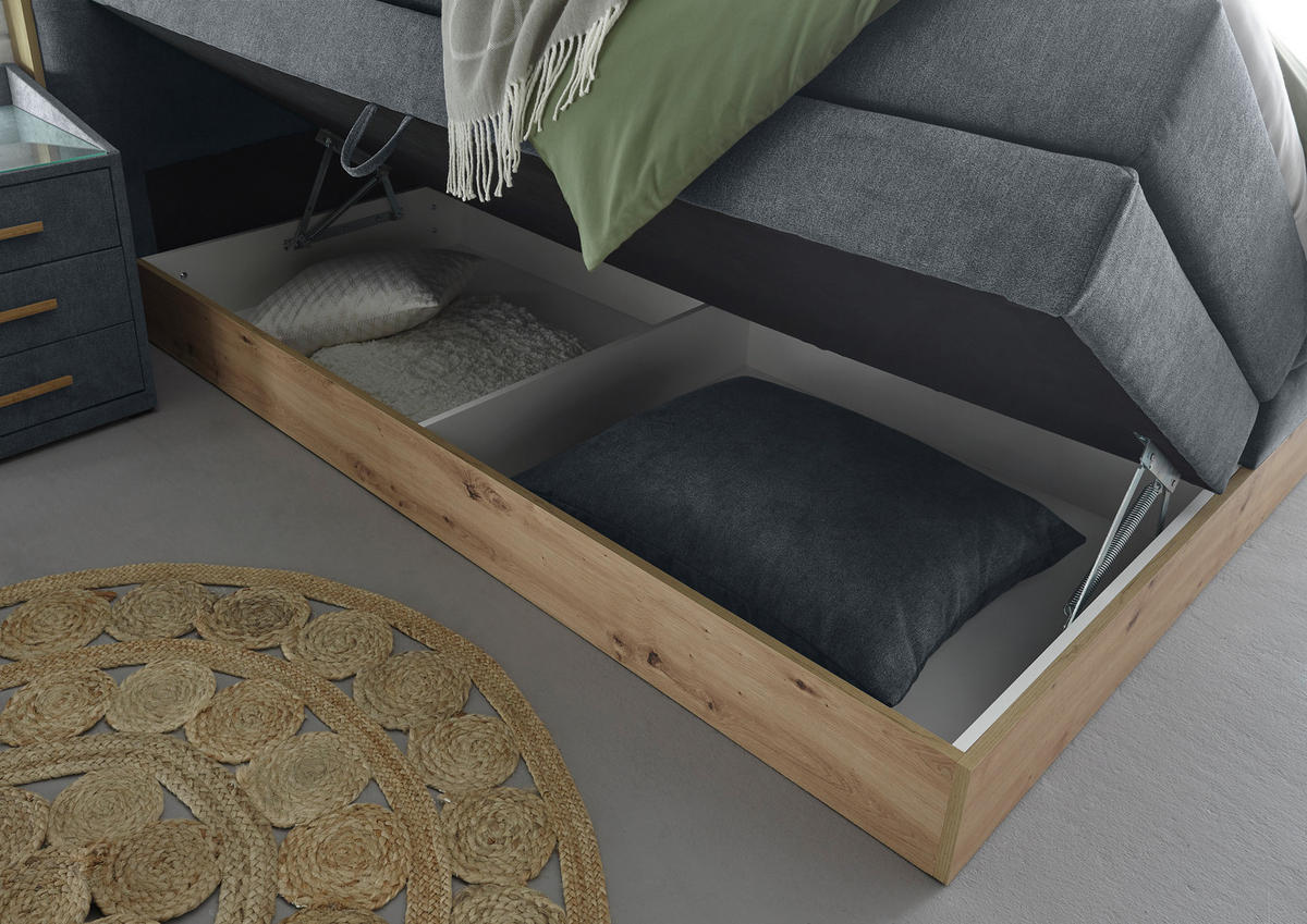 BOXSPRINGOVÁ POSTEĽ, 180/200 cm, antracitová - antracitová, Modern, drevo/kompozitné drevo (180/200cm) - Livetastic