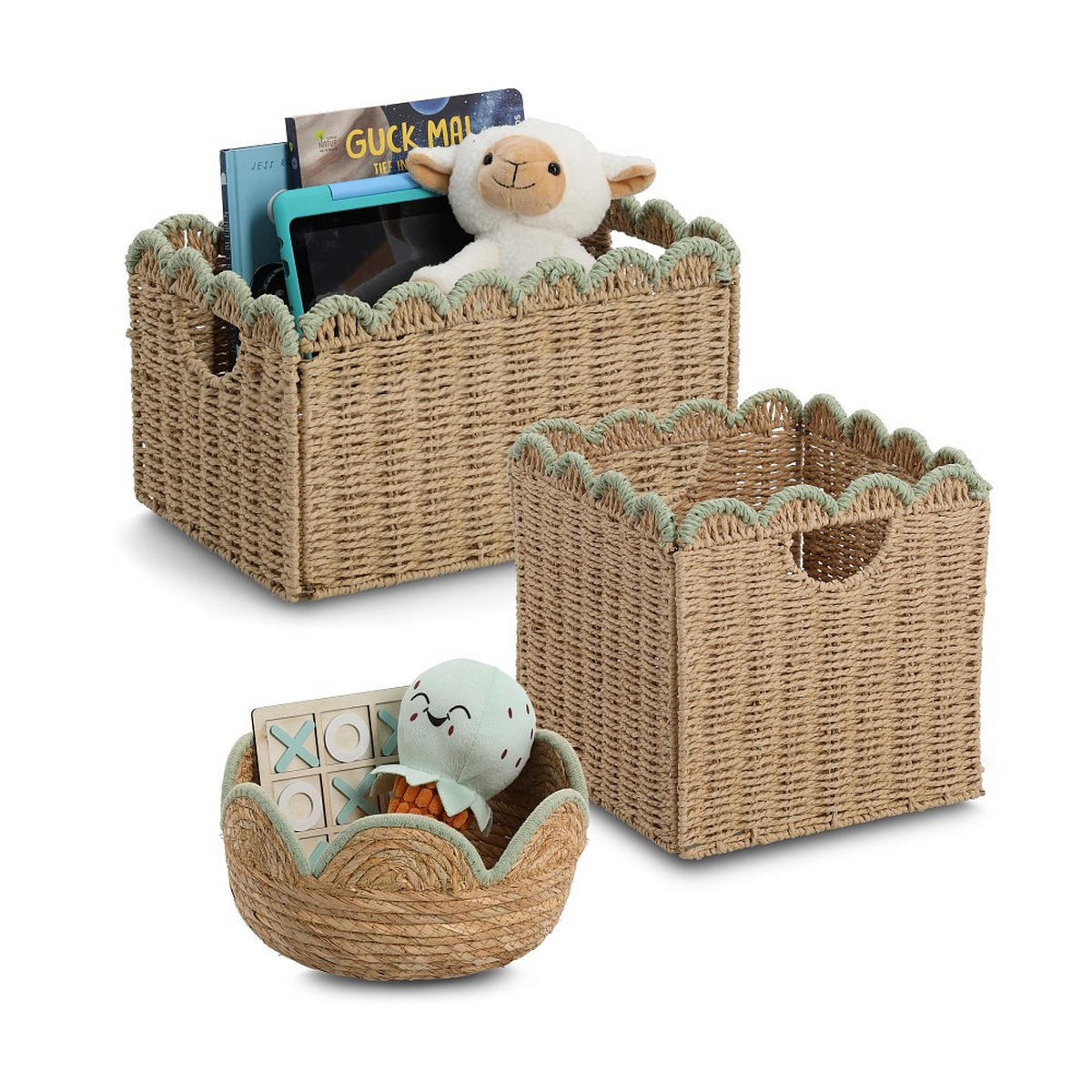 KORBSET - Naturfarben, Basics, Papier (40/30/30cm) - Zeller Present