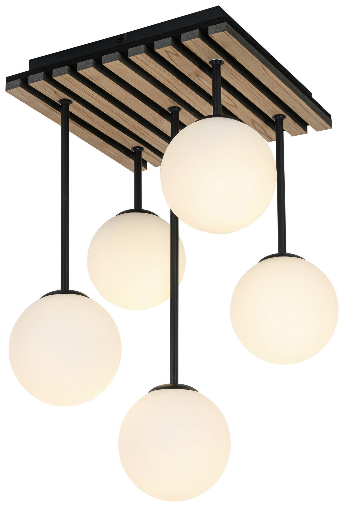 HÄNGELEUCHTE 38/39/59 cm   - Eichefarben/Schwarz, Trend, Glas/Holzwerkstoff (38/39/59cm) - Collet's Monde