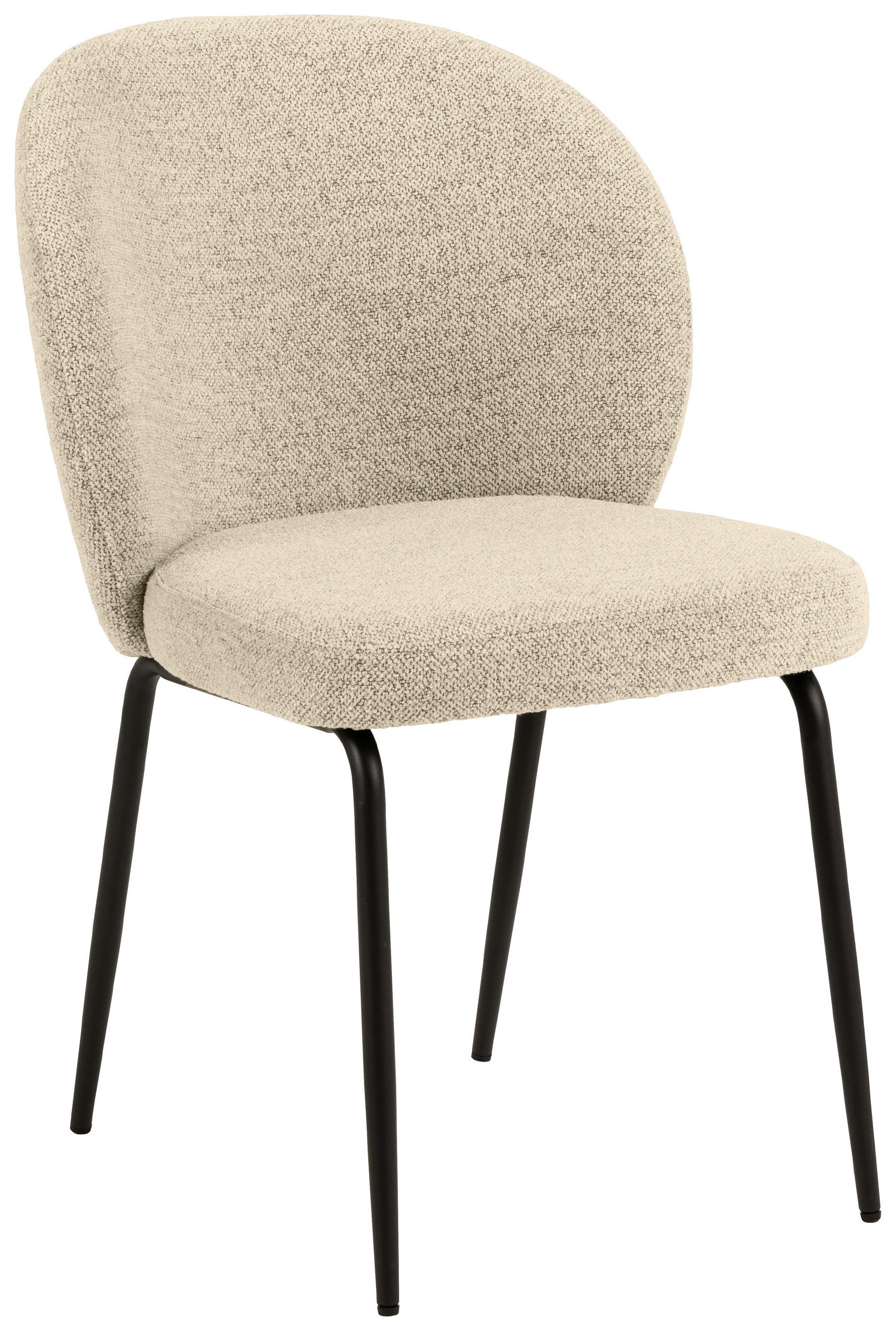 STUHL Bouclé Creme  - Creme/Schwarz, MODERN, Textil/Metall (52/85/57,5cm) - MID.YOU