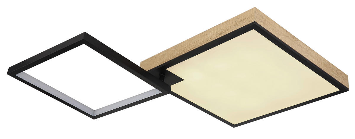 LED-DECKENLEUCHTE 40 W    85,5/55/10 cm  - Dunkelbraun/Opal, Design, Holzwerkstoff/Kunststoff (85,5/55/10cm) - Globo