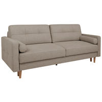 SCHLAFSOFA in Chenille Beige  - Beige/Eiche Wotan, Konventionell, Holz/Textil (222/93/99cm) - MID.YOU