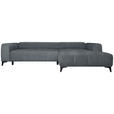 ECKSOFA  in Chenille Grau  279/222 cm  - Schwarz/Grau, KONVENTIONELL, Kunststoff/Textil (279/222cm) - Hom`in