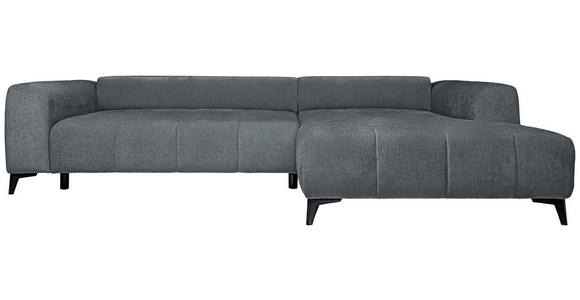 ECKSOFA  in Chenille Grau  279/222 cm  - Schwarz/Grau, KONVENTIONELL, Kunststoff/Textil (279/222cm) - Hom`in