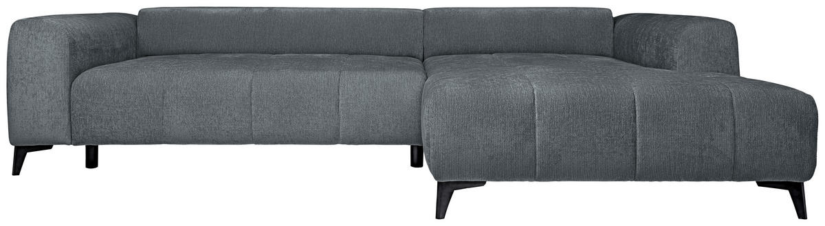 ECKSOFA  in Chenille Grau  279/222 cm  - Schwarz/Grau, KONVENTIONELL, Kunststoff/Textil (279/222cm) - Hom`in