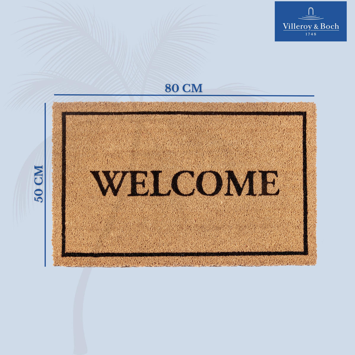 FUSSMATTE  50/80 cm  Schwarz, Hellbraun  Schriftzug  - Hellbraun/Schwarz, Basics, Kunststoff/Textil (50/80cm) - Villeroy & Boch