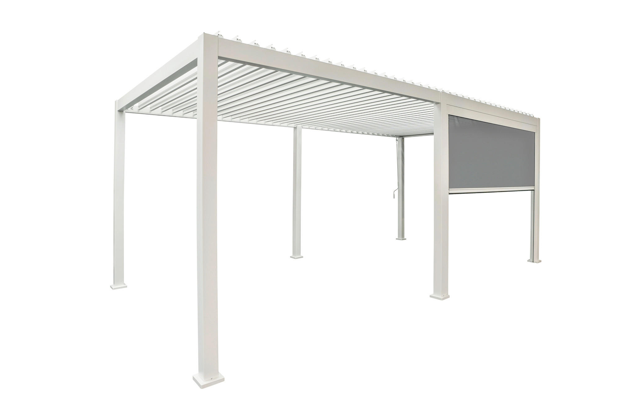 Pergola-Rollo Mirador 300/250/10 cm  - Weiß/Grau, MODERN, Textil/Metall (300/250/10cm) - Gardenson