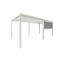 PERGOLA-ROLLO 400/250/10 cm  - Weiß/Grau, MODERN, Textil/Metall (400/250/10cm) - Gardenson