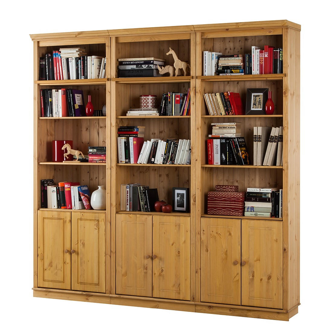 BÜCHERWAND Kiefer massiv Kieferfarben  - Kieferfarben, Design, Holz (223/222/34cm) - Livetastic