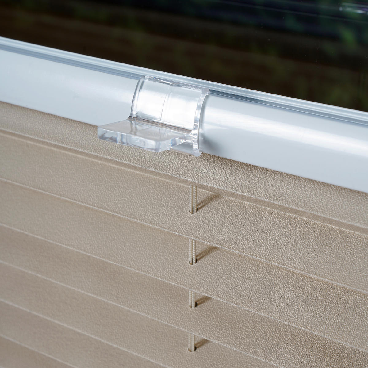 PLISSEE  halbtransparent   100/130 cm   - Taupe, Basics, Textil (100/130cm)