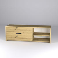 TV ELEMENT hrast Artisan   - hrast Artisan/crna, Design, drvni materijal/metal (120/32/42cm)