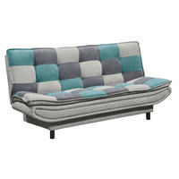 SCHLAFSOFA  in Mikrovelours Türkis, Schlammfarben, Dunkelgrau  - Türkis/Schlammfarben, Basics, Kunststoff/Textil (188/90/89cm) - MID.YOU