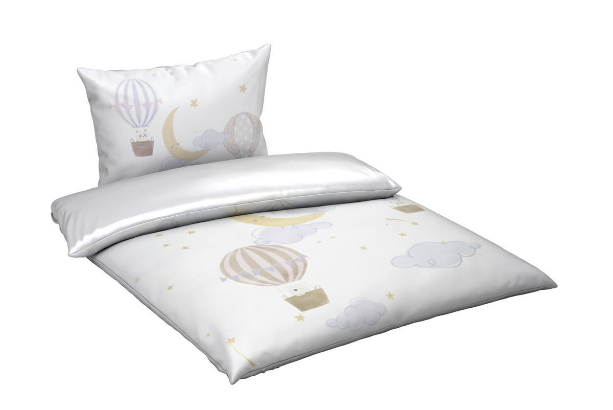 BABYBETTWÄSCHESET 100/135 cm  - Blau/Weiss, Basics, Textil (100/135cm) - Patinio