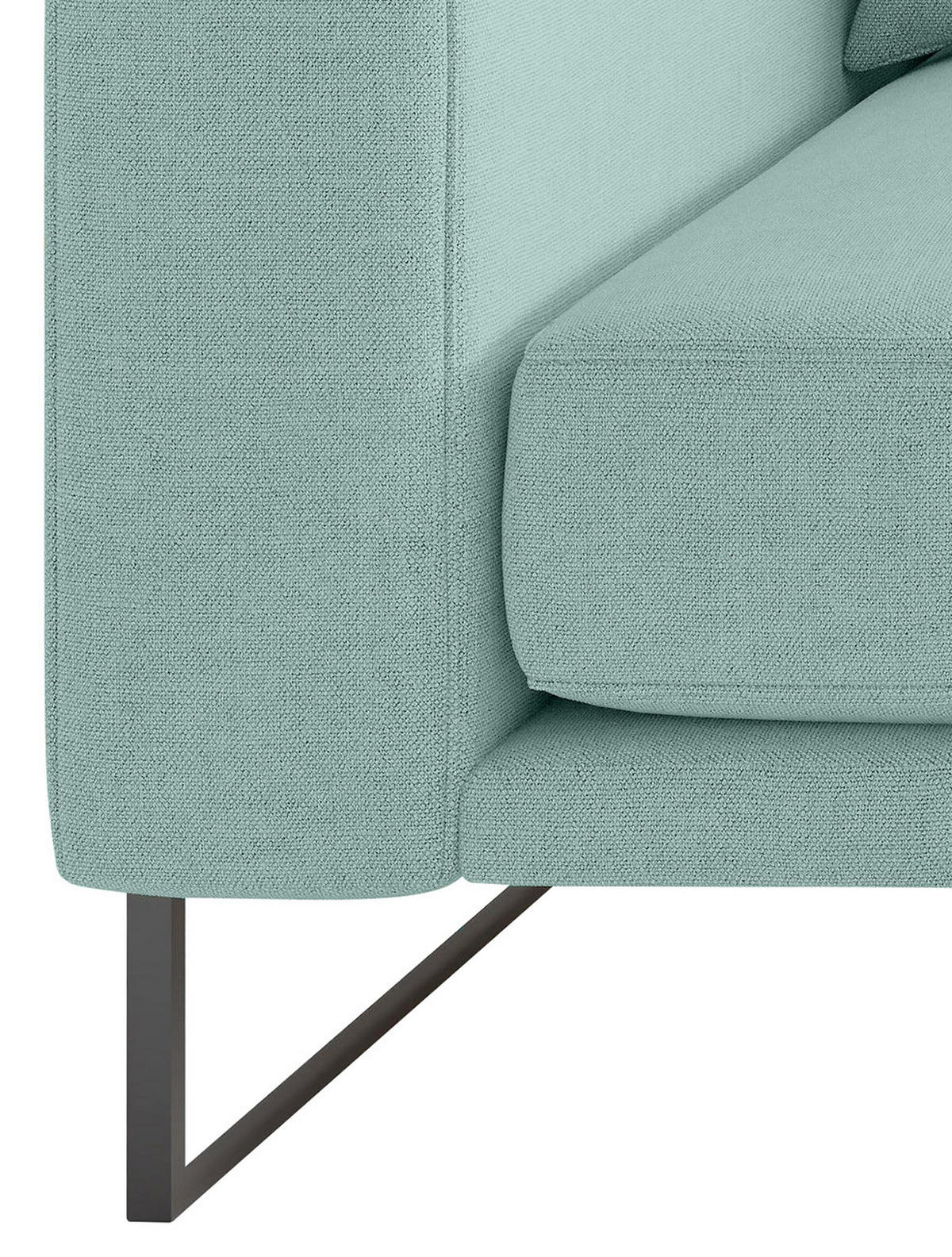 BIGSOFA in Webstoff Türkis  - Türkis/Schwarz, Design, Textil/Metall (283/150cm) - Livetastic