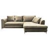 ECKSCHLAFSOFA Velours Beige  - Beige/Schwarz, Design, Textil/Metall (277/187cm) - Livetastic