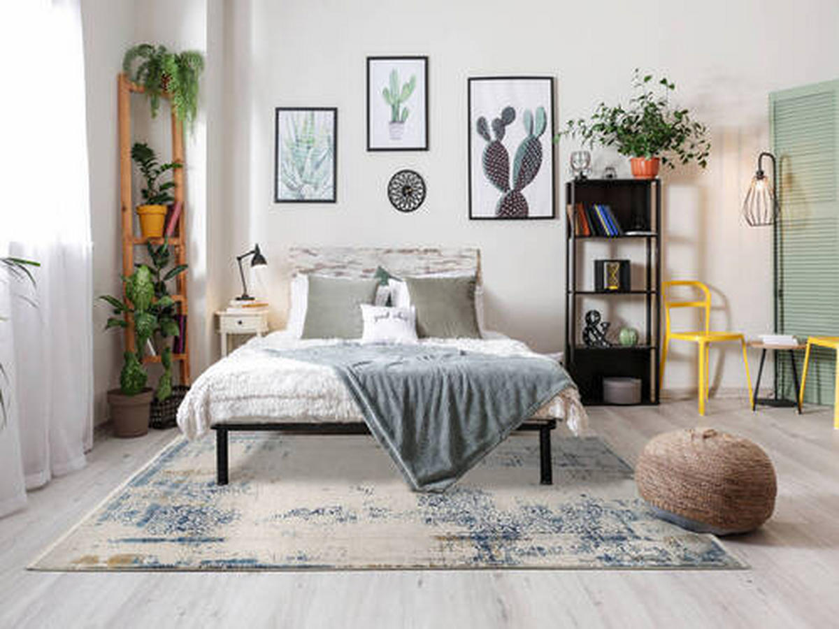 WEBTEPPICH 67/130 cm Opera Blau, Grau, Hellgrau, Hellblau, Dunkelblau, Dunkelgrau  - Blau/Dunkelgrau, Design, Textil (67/130cm) - Musterring