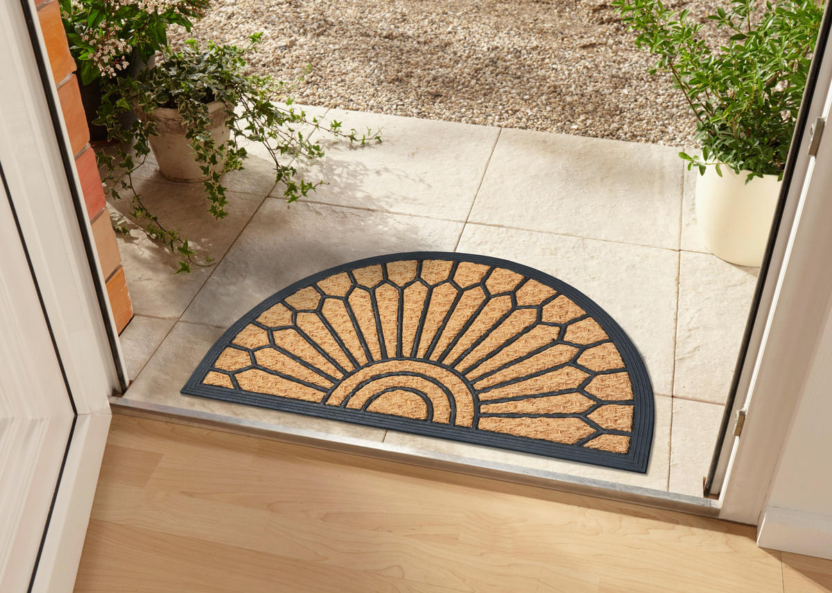 KOKOSMATTE  45/75 cm  Schwarz, Hellbraun  - Hellbraun/Schwarz, Basics, Naturmaterialien/Kunststoff (45/75cm) - Hanse Home