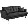 2-SITZER-SOFA in Mikrofaser Anthrazit  - Anthrazit/Schwarz, Design, Holz/Textil (187/89/92cm) - Carryhome