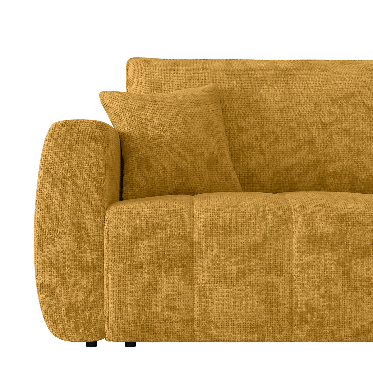 SCHLAFSOFA  mit Stoffauswahl Webstoff Bernsteinfarben  - Bernsteinfarben/Schwarz, MODERN, Holz/Textil (245/74-90/104cm) - MID.YOU