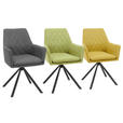 ARMLEHNSTUHL  in Eisen Webstoff  - Schwarz/Grau, Design, Textil/Metall (62/88/61cm) - Hom`in