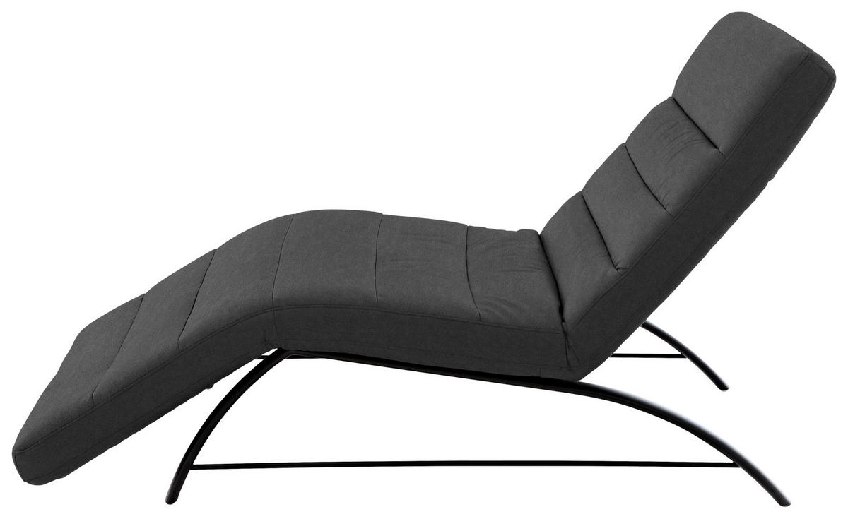 RELAXLIEGE in Mikrofaser Anthrazit  - Anthrazit/Schwarz, Design, Textil/Metall (95/91/170cm) - Chilliano