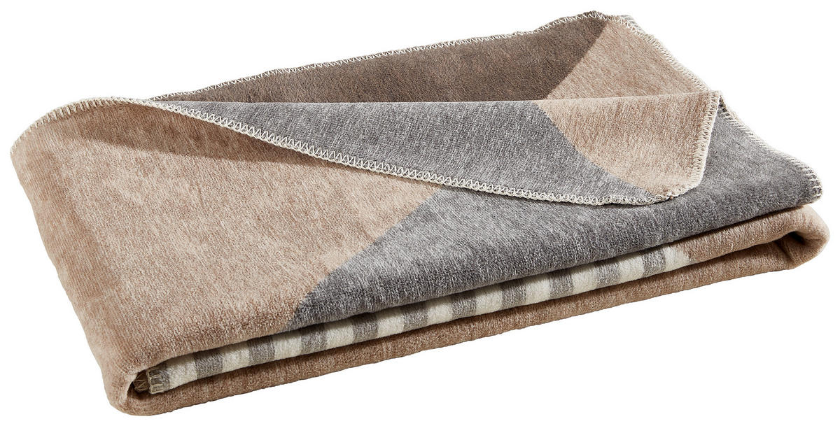 DOMÁCÍ DEKA, bavlna, 150/200 cm - šedá/béžová, textil (150/200cm) - Novel