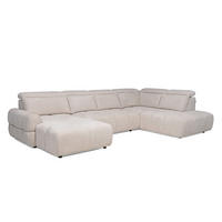 SAROKKANAPÉ textil bézs  - bézs/fekete, Design, műanyag/textil (183/358/223cm) - Welnova