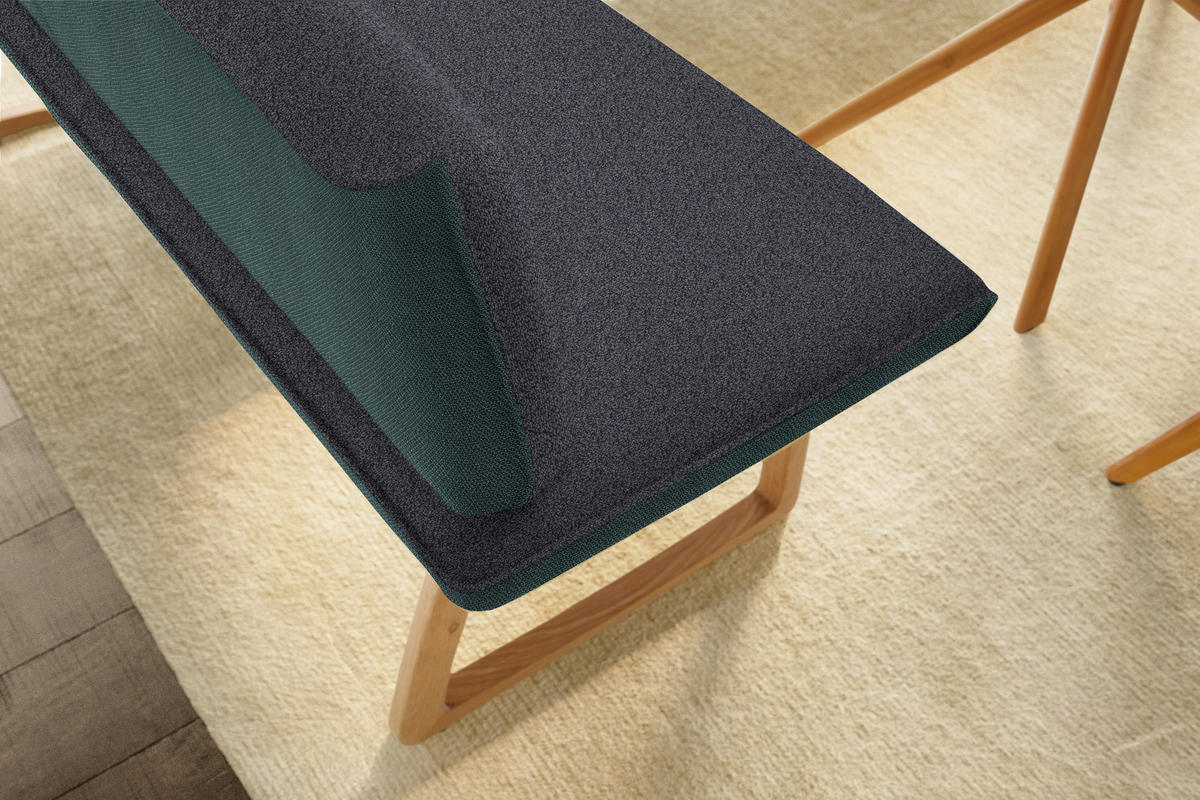 ECKBANK in Holz, Textil Petrol, Dunkelgrau  - Eichefarben/Dunkelgrau, Design, Holz/Textil (237/162cm) - Koinor