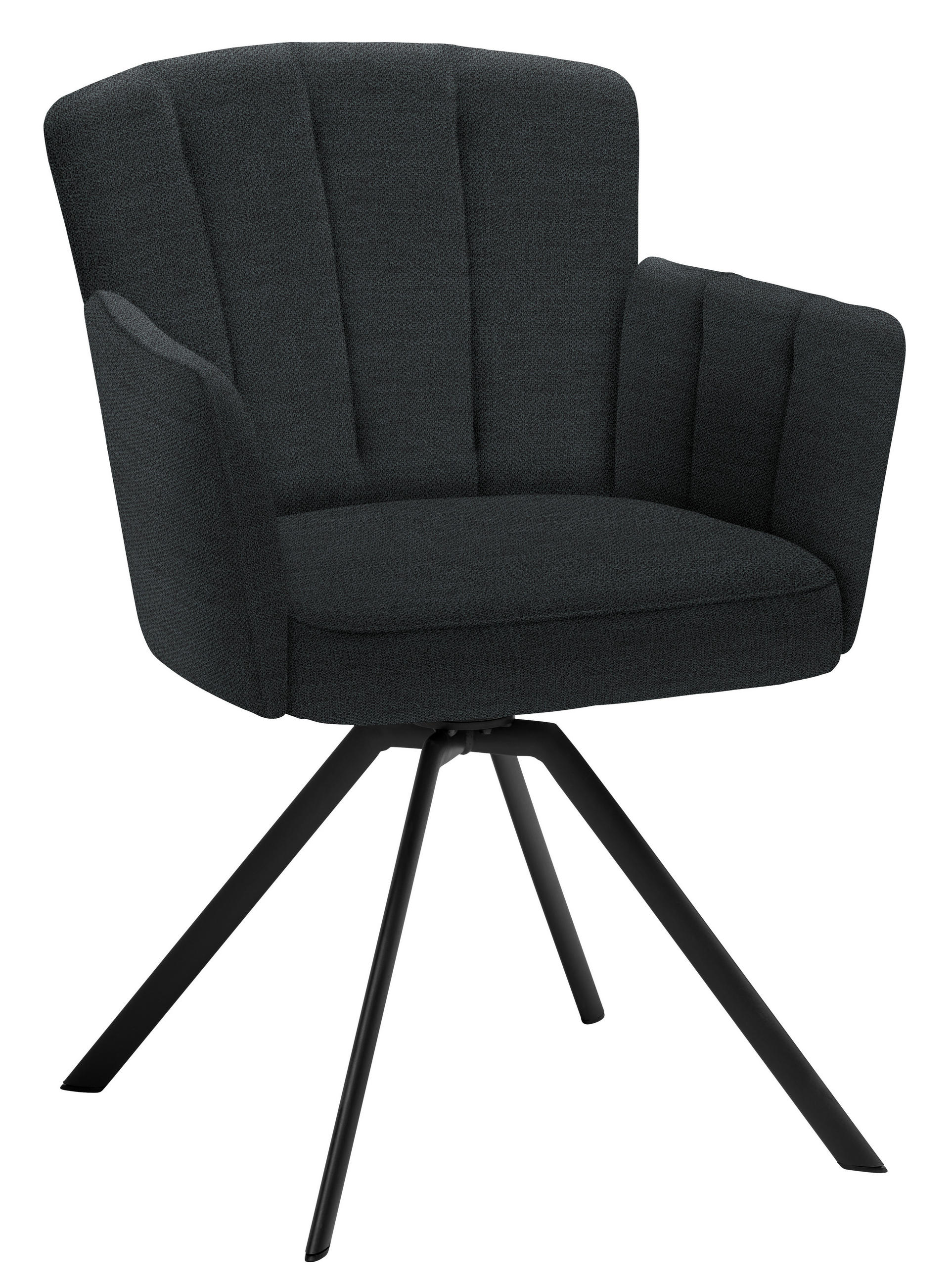 ARMLEHNSTUHL Webstoff  - Fango/Anthrazit, Design, Textil/Metall (58/83/62cm) - Venjakob