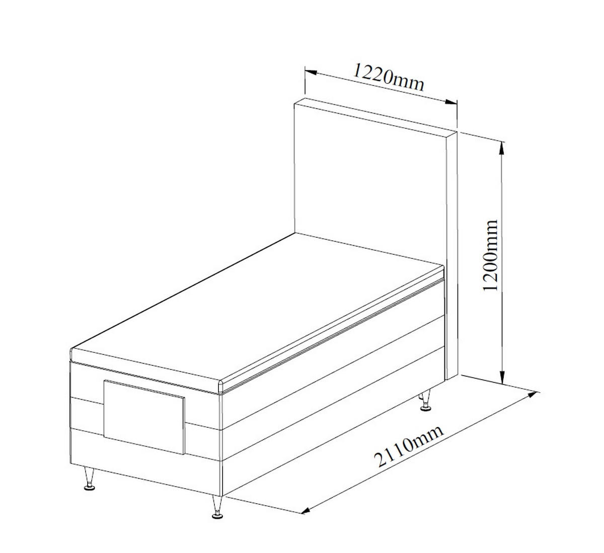 BOXSPRINGBETT 120/200 cm  Dunkelblau  - Schwarz/Dunkelblau, Konventionell, Holzwerkstoff/Textil (120/200cm) - Welnova