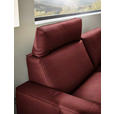 2,5-SITZER in Leder Bordeaux  - Bordeaux/Schwarz, Design, Leder/Metall (200/102/92cm) - Johann Jakob