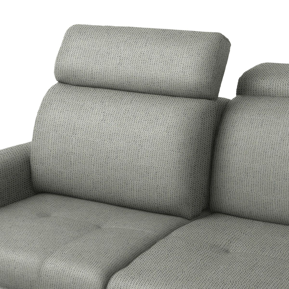 ECKSOFA Struktur Graubraun  - Graubraun/Schwarz, Design, Textil/Metall (292/270cm) - Stylife