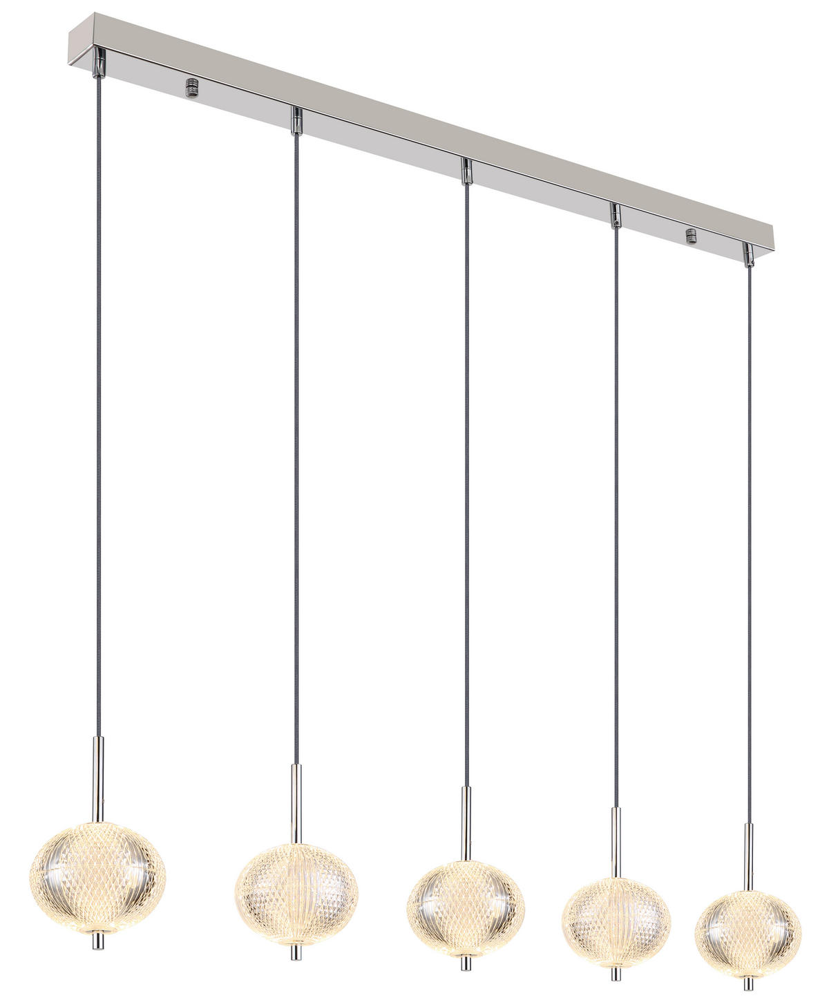 LED-HÄNGELEUCHTE 118/15/150 cm   - Klar/Chromfarben, KONVENTIONELL, Kunststoff/Metall (118/15/150cm) - Globo