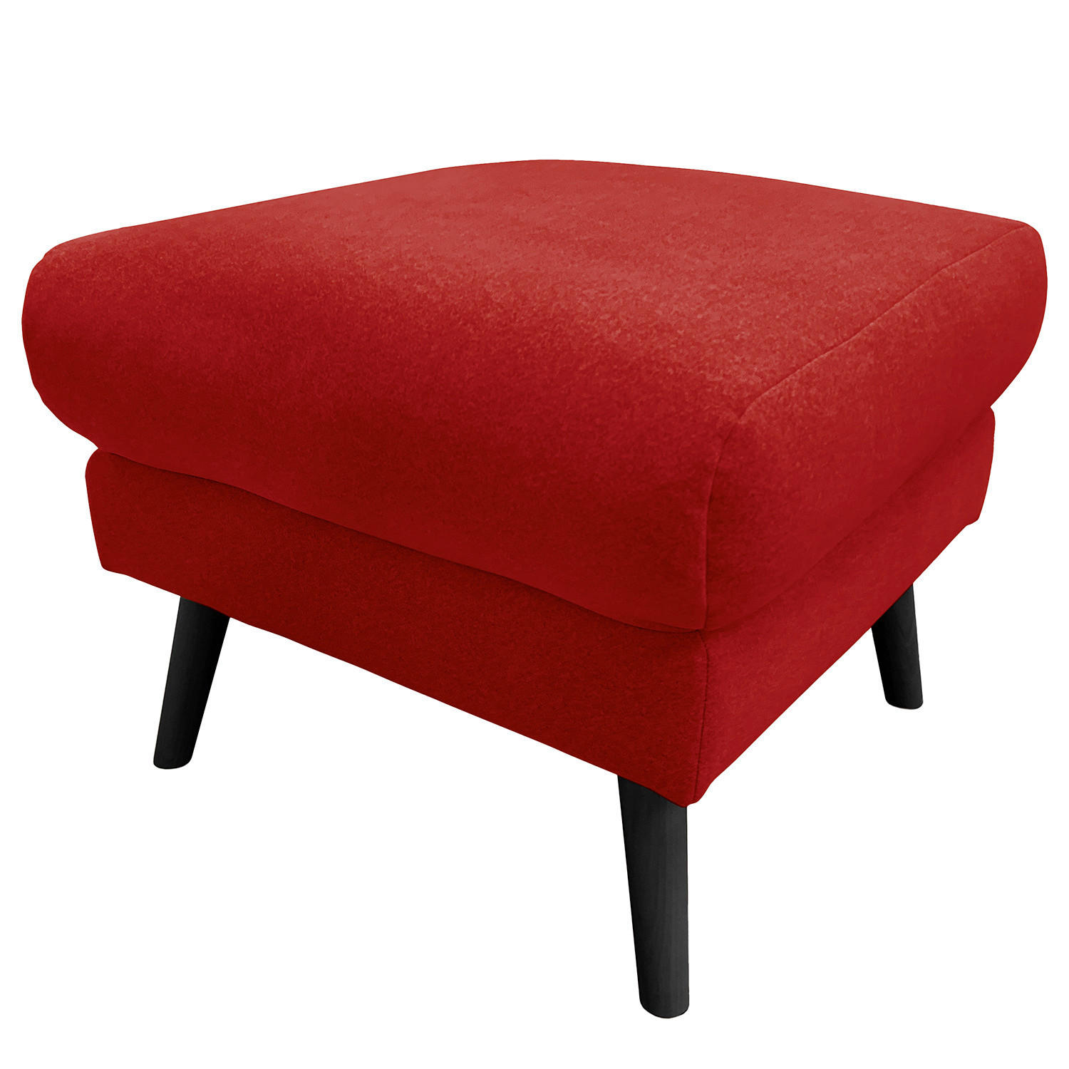 HOCKER in Textil Rot  - Rot/Schwarz, Design, Holz/Textil (61/49/65cm) - Livetastic