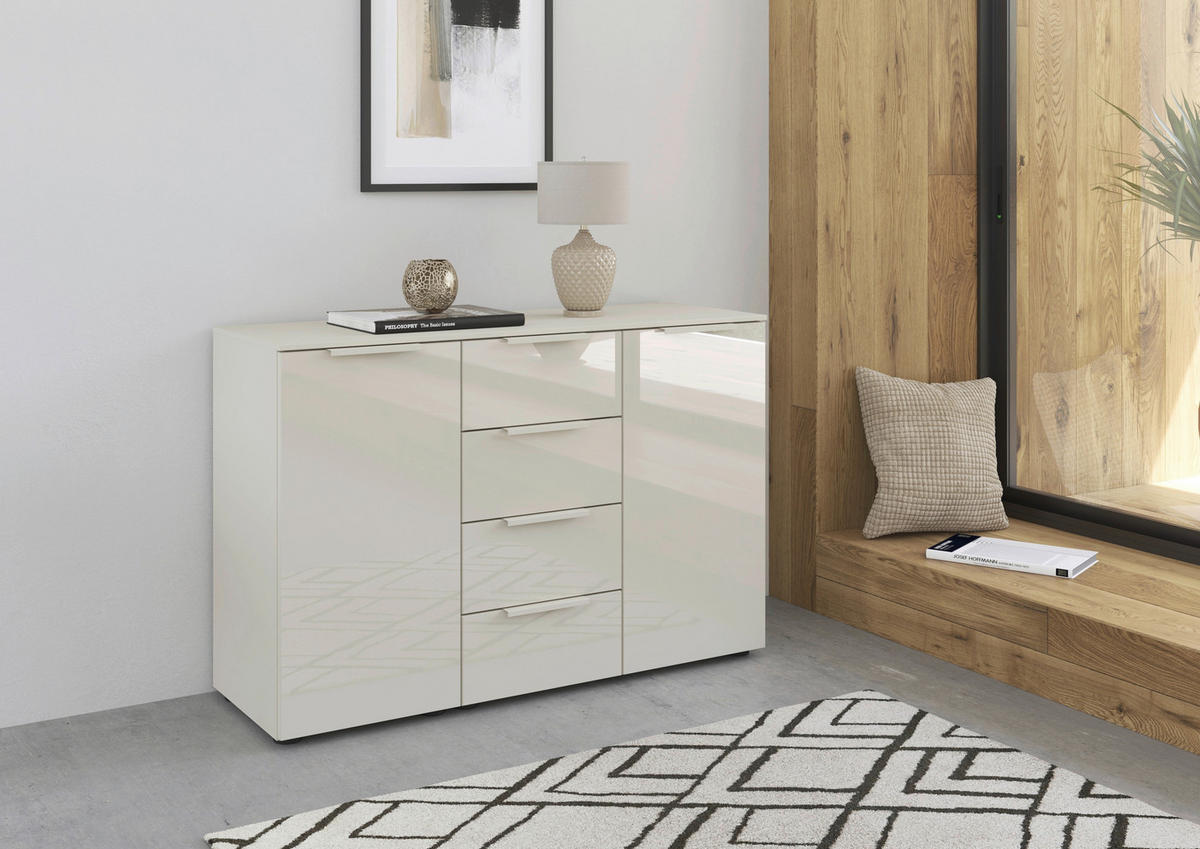 ŠIROKÁ KOMODA, šampanská, 120/80/42 cm - čierna/šampanská, Design, kov/kompozitné drevo (120/80/42cm) - Novel