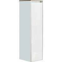 MIDISCHRANK 32,5/116/32,5 cm  - Weiß Hochglanz/Eichefarben, Design, Glas/Holzwerkstoff (32,5/116/32,5cm) - Novel