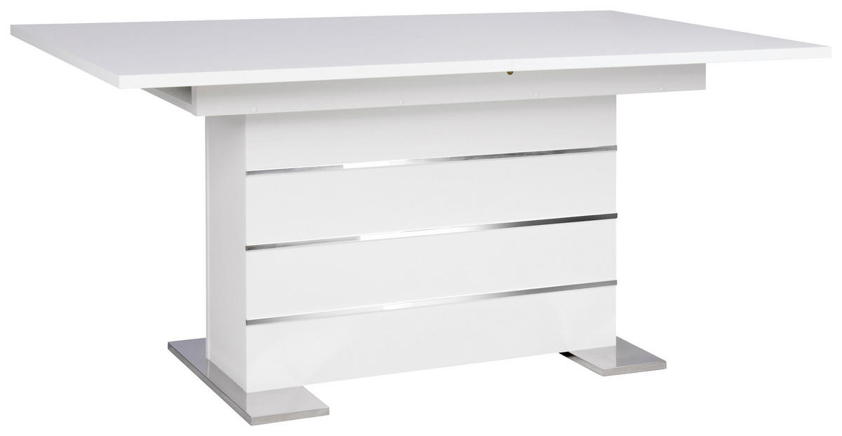 JEDILNA MIZA, bela  - bela, Design, leseni material (160/200/90/75cm) - Xora