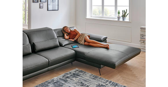 ECKSOFA  in Echtleder Hellbraun  193/328 cm  - Hellbraun/Schwarz, Design, Leder/Metall (193/328cm) - Dieter Knoll