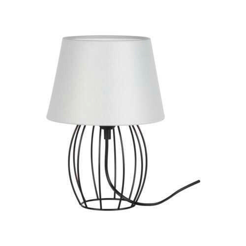 STOLNÁ LAMPA, E27, 20/29 cm  - čierna/biela, Konventionell, kov/textil (20/29cm)