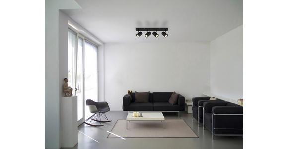 DECKENLEUCHTE 53/6/14,5 cm  - Schwarz, Design, Metall (53/6/14,5cm) - Novel