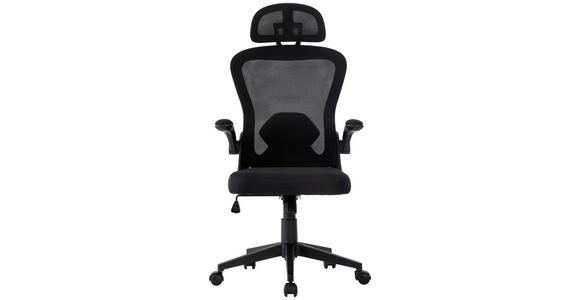 DREHSTUHL Netzbespannung Schwarz  - Schwarz, Design, Kunststoff/Textil (59/118-128/64cm) - Carryhome