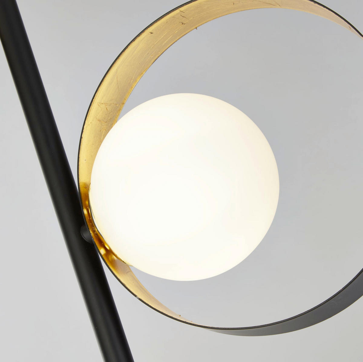 STOJEČA SVETILKA  Orbital   39/23/149 cm          - zlate barve/črna, Design, kovina/steklo (39/23/149cm)