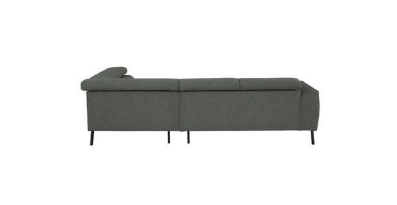 ECKSOFA in Struktur Grau  280/205 cm  - Schwarz/Grau, Design, Textil/Metall (280/205cm) - Xora