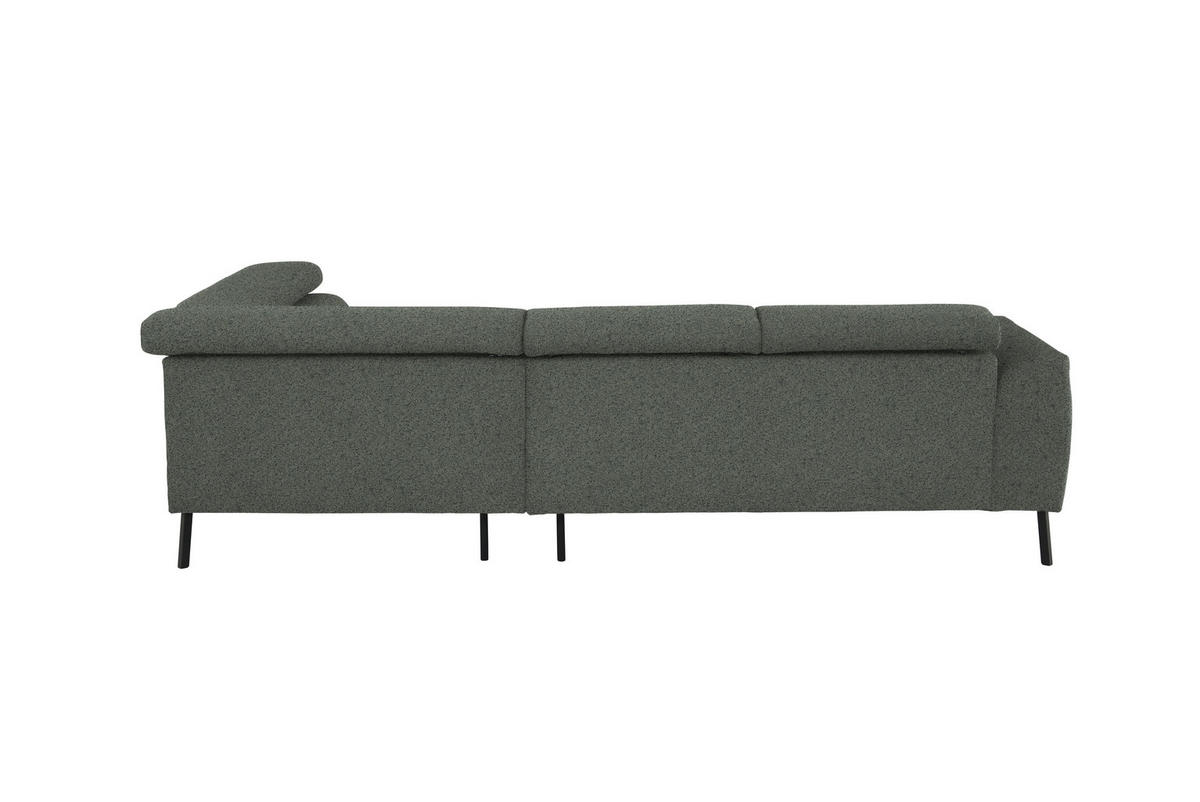 ECKSOFA in Struktur Grau  280/205 cm  - Schwarz/Grau, Design, Textil/Metall (280/205cm) - Xora