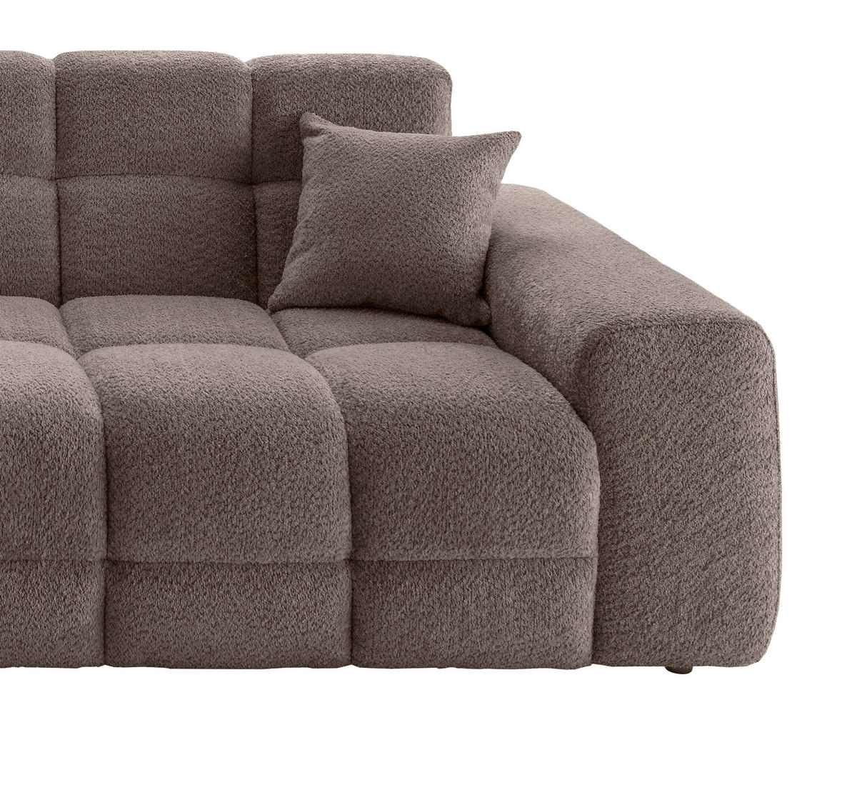 VIERSITZER-SOFA in Bouclé Taupe  - Taupe/Schwarz, MODERN, Kunststoff/Textil (300/87/120cm) - Livetastic