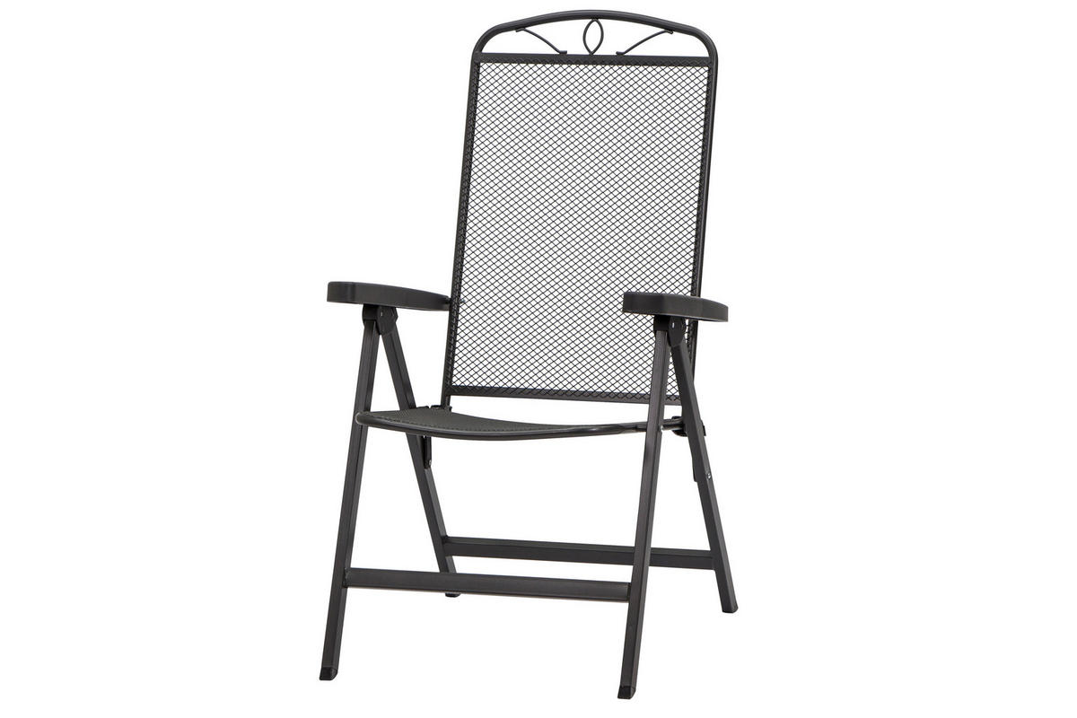 GARTENKLAPPSESSEL in Metall Anthrazit  - Anthrazit, KONVENTIONELL, Metall (65/103/60cm) - Siena Garden