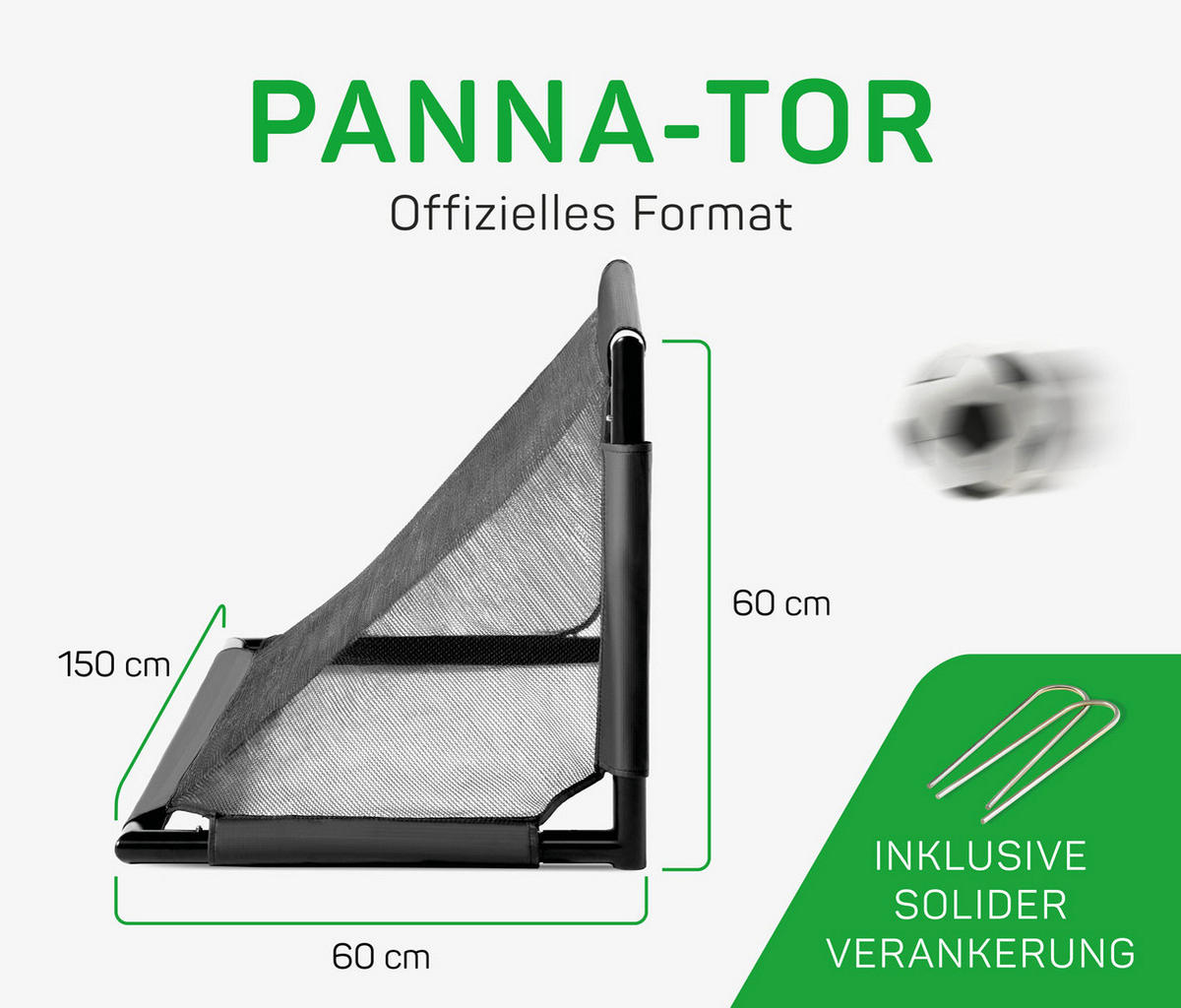 FUßBALLTOR  - Schwarz, KONVENTIONELL, Metall (150/60/60cm) - Salta